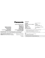 Panasonic RQ-E14 Operating Instructions preview