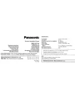 Preview for 1 page of Panasonic RQ-E14 Operating Instructions