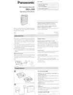 Panasonic RQ-L309 Operating Instructions preview