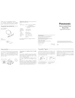 Предварительный просмотр 1 страницы Panasonic RQ-P30 Operating Instructions