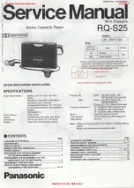 Panasonic RQ-S25 Service Manual preview