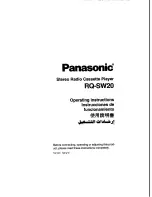 Preview for 1 page of Panasonic RQ-SW20 Operating Instructions Manual