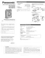 Panasonic RQ-SW30 Operating Instructions Manual предпросмотр