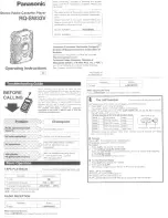 Предварительный просмотр 1 страницы Panasonic RQ-SW33V Operating Instructions Manual