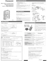 Panasonic RQ-SW44V Operating Instructions preview