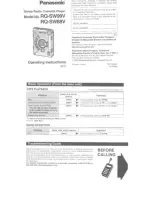 Предварительный просмотр 1 страницы Panasonic RQ-SW88V Operating Instructions Manual