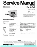 Panasonic RQ-SX20 Service Manual предпросмотр