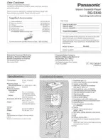 Предварительный просмотр 1 страницы Panasonic RQ-SX40 Operating Instructions