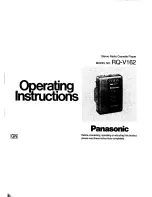 Предварительный просмотр 1 страницы Panasonic RQ-V162 Operating Instructions Manual