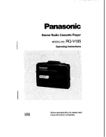 Предварительный просмотр 1 страницы Panasonic RQ-V185 Operating Instructions Manual