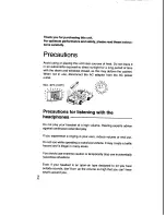 Предварительный просмотр 2 страницы Panasonic RQ-V185 Operating Instructions Manual