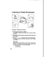 Предварительный просмотр 12 страницы Panasonic RQ-V185 Operating Instructions Manual