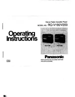 Предварительный просмотр 1 страницы Panasonic RQ-V190 Operating Instructions Manual