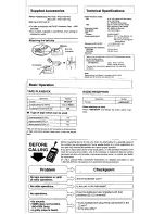 Предварительный просмотр 2 страницы Panasonic RQ-V202 Operating Instructions Manual