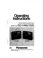 Предварительный просмотр 1 страницы Panasonic RQ-V460 Operating Instructions Manual