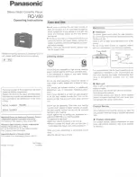 Panasonic RQ-V80 Operating Instructions предпросмотр