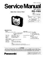 Panasonic RQ-V85 Service Manual preview