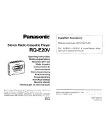 Preview for 1 page of Panasonic RQE20V - PERSONAL STEREO-LOW Руководство По Эксплуатации