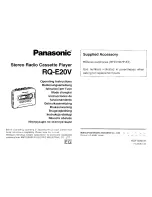 Panasonic RQE20V - PERSONAL STEREO-LOW (Russian) Руководство По Эксплуатации preview