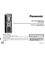 Preview for 1 page of Panasonic RQT8841-P Operating Instructions Manual