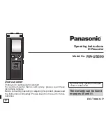 Preview for 1 page of Panasonic RQT9359-P Operating Instructions Manual