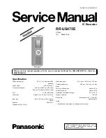 Preview for 1 page of Panasonic RR-US475E Service Manual