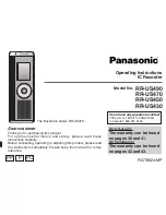 Preview for 1 page of Panasonic RR-US490 Operating Instructions Manual