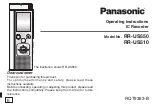 Panasonic RR-US510 Operating Instructions Manual preview