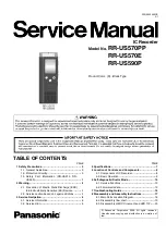 Panasonic RR-US570E Service Manual preview