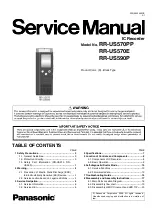Panasonic RR-US570PP Service Manual preview