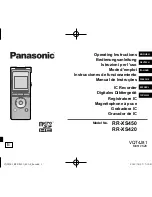 Panasonic RR-XS450 Operating Instructions Manual preview