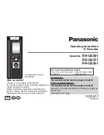 Preview for 1 page of Panasonic RRUS551 - IC RECORDER Operating Instructions Manual