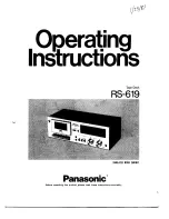 Preview for 1 page of Panasonic RS-619 Operating Instructions Manual