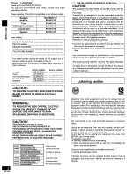 Предварительный просмотр 2 страницы Panasonic RS-HDA710 Operating Instructions Manual