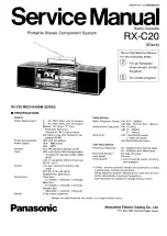 Предварительный просмотр 1 страницы Panasonic RX-C20 Service Manual