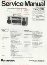 Предварительный просмотр 1 страницы Panasonic RX-C39L Service Manual