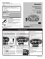 Panasonic rx-d20 Operating Instructions Manual preview