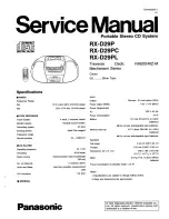 Предварительный просмотр 1 страницы Panasonic RX-D29P Service Manual