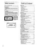 Предварительный просмотр 2 страницы Panasonic RX-E300 Operating Instrucctions