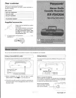 Panasonic RX-FS430A Operating Instructions Manual preview