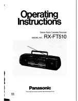 Предварительный просмотр 1 страницы Panasonic RX-FT510 Operating Instructions Manual