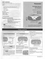 Panasonic RXD11 - RADIO CASSETTE W/CD Operating Instructions Manual preview