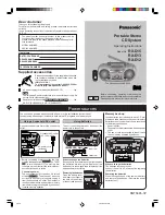 Preview for 1 page of Panasonic RXD15 - RADIO CASSETTE W/CD Operating Instructions Manual