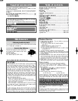 Preview for 3 page of Panasonic RXD29 - RADIO CASSETTE W/CD Operating Instructions Manual