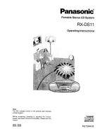 Panasonic RXDS11 - RADIO CASSETTE W/CD Operating Instructions Manual preview