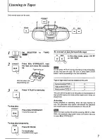 Предварительный просмотр 7 страницы Panasonic RXDS7 - RADIO CASSETTE W/CD Operating Instructions Manual