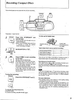 Предварительный просмотр 9 страницы Panasonic RXDS7 - RADIO CASSETTE W/CD Operating Instructions Manual