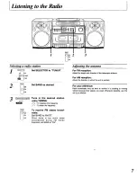 Preview for 7 page of Panasonic RXDT530 - RADIO CASSETTE W/CD Operating Instructions Manual