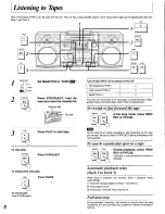 Preview for 8 page of Panasonic RXDT530 - RADIO CASSETTE W/CD Operating Instructions Manual