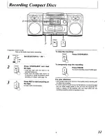 Preview for 11 page of Panasonic RXDT530 - RADIO CASSETTE W/CD Operating Instructions Manual